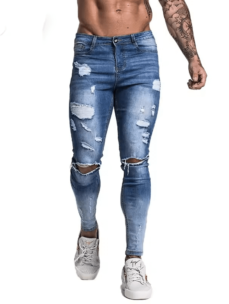 The Milano Pants - Ripped Dunkelblau